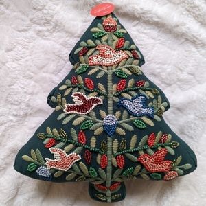 COPY - One NWT Opalhouse/Jungalow beaded embroidered Christmas tree pillow